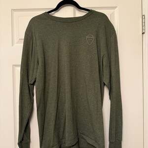Men's Long Sleeve Crewneck Shirt - Olive Green